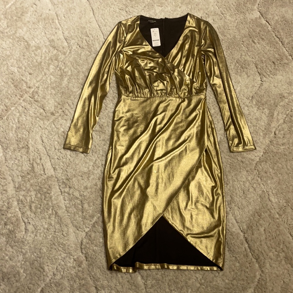 Bebe gold holiday dress